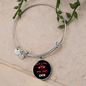 Just A Girl Hearts Cat Bracelet Stainless Steel or 18k Gold Circle Bangle-Express Your Love Gifts
