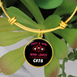 Just A Girl Hearts Cat Bracelet Stainless Steel or 18k Gold Circle Bangle-Express Your Love Gifts