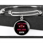 Just A Girl Hearts Cat Bracelet Stainless Steel or 18k Gold Circle Bangle-Express Your Love Gifts