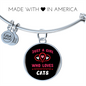 Just A Girl Hearts Cat Bracelet Stainless Steel or 18k Gold Circle Bangle-Express Your Love Gifts