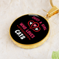 Just A Girl Hearts Cat Circle Necklace Stainless Steel or 18k Gold 18-22"-Express Your Love Gifts