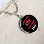 Just A Girl Hearts Cat Circle Necklace Stainless Steel or 18k Gold 18-22"-Express Your Love Gifts