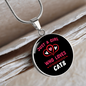 Just A Girl Hearts Cat Circle Necklace Stainless Steel or 18k Gold 18-22"-Express Your Love Gifts