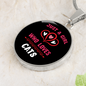 Just A Girl Hearts Cat Circle Necklace Stainless Steel or 18k Gold 18-22"-Express Your Love Gifts