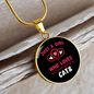 Just A Girl Hearts Cat Circle Necklace Stainless Steel or 18k Gold 18-22"-Express Your Love Gifts