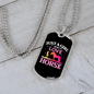 Just a Girl Horse Necklace Stainless Steel or 18k Gold Dog Tag 24" Chain-Express Your Love Gifts
