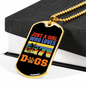 JUST A GIRL WHO LOVES ANOTHER DESIGN Necklace Stainless Steel or 18k Gold Dog Tag 24" Chain-Express Your Love Gifts