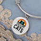 Just A Girl Who Loves Cats Bracelet Stainless Steel or 18k Gold Circle Bangle-Express Your Love Gifts