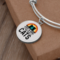 Just A Girl Who Loves Cats Bracelet Stainless Steel or 18k Gold Circle Bangle-Express Your Love Gifts