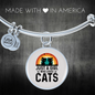 Just A Girl Who Loves Cats Bracelet Stainless Steel or 18k Gold Circle Bangle-Express Your Love Gifts