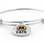 Just A Girl Who Loves Cats Bracelet Stainless Steel or 18k Gold Circle Bangle-Express Your Love Gifts