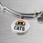 Just A Girl Who Loves Cats Bracelet Stainless Steel or 18k Gold Circle Bangle-Express Your Love Gifts