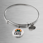 Just A Girl Who Loves Cats Bracelet Stainless Steel or 18k Gold Circle Bangle-Express Your Love Gifts