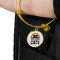 Just A Girl Who Loves Cats Bracelet Stainless Steel or 18k Gold Circle Bangle-Express Your Love Gifts