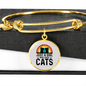 Just A Girl Who Loves Cats Bracelet Stainless Steel or 18k Gold Circle Bangle-Express Your Love Gifts