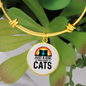 Just A Girl Who Loves Cats Bracelet Stainless Steel or 18k Gold Circle Bangle-Express Your Love Gifts