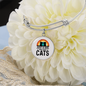 Just A Girl Who Loves Cats Bracelet Stainless Steel or 18k Gold Circle Bangle-Express Your Love Gifts