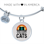 Just A Girl Who Loves Cats Bracelet Stainless Steel or 18k Gold Circle Bangle-Express Your Love Gifts