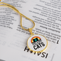 Just A Girl Who Loves Cats Circle Necklace Stainless Steel or 18k Gold 18-22"-Express Your Love Gifts