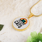 Just A Girl Who Loves Cats Circle Necklace Stainless Steel or 18k Gold 18-22"-Express Your Love Gifts