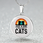 Just A Girl Who Loves Cats Circle Necklace Stainless Steel or 18k Gold 18-22"-Express Your Love Gifts