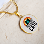 Just A Girl Who Loves Cats Circle Necklace Stainless Steel or 18k Gold 18-22"-Express Your Love Gifts