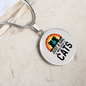 Just A Girl Who Loves Cats Circle Necklace Stainless Steel or 18k Gold 18-22"-Express Your Love Gifts