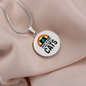 Just A Girl Who Loves Cats Circle Necklace Stainless Steel or 18k Gold 18-22"-Express Your Love Gifts