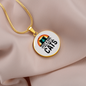Just A Girl Who Loves Cats Circle Necklace Stainless Steel or 18k Gold 18-22"-Express Your Love Gifts