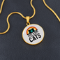 Just A Girl Who Loves Cats Circle Necklace Stainless Steel or 18k Gold 18-22"-Express Your Love Gifts