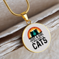 Just A Girl Who Loves Cats Circle Necklace Stainless Steel or 18k Gold 18-22"-Express Your Love Gifts