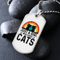 Just A Girl Who Loves Cats Necklace Stainless Steel or 18k Gold Dog Tag 24-Express Your Love Gifts