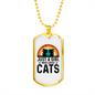 Just A Girl Who Loves Cats Necklace Stainless Steel or 18k Gold Dog Tag 24-Express Your Love Gifts
