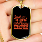 Just a Girl Who Loves Dogs Necklace Stainless Steel or 18k Gold Dog Tag 24" Chain-Express Your Love Gifts