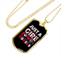Just a Girl Who Loves Horses Horse Necklace Stainless Steel or 18k Gold Dog Tag 24" Chain-Express Your Love Gifts