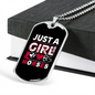 Just a Girl Who Loves Horses Horse Necklace Stainless Steel or 18k Gold Dog Tag 24" Chain-Express Your Love Gifts