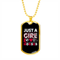 Just a Girl Who Loves Horses Horse Necklace Stainless Steel or 18k Gold Dog Tag 24" Chain-Express Your Love Gifts