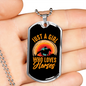 Just a Girl Who Loves Horses Yellow Horse Necklace Stainless Steel or 18k Gold Dog Tag 24" Chain-Express Your Love Gifts
