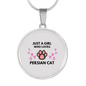 Just A Persian Cat White Circle Necklace Stainless Steel or 18k Gold 18-22-Express Your Love Gifts