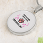 Just A Persian Cat White Circle Necklace Stainless Steel or 18k Gold 18-22-Express Your Love Gifts