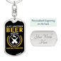 Just Another Beer Hunter'S Keychain Gift Stainless Steel or 18k Gold Dog Tag Keyring-Express Your Love Gifts