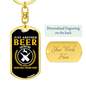 Just Another Beer Hunter'S Keychain Gift Stainless Steel or 18k Gold Dog Tag Keyring-Express Your Love Gifts