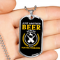 Just Another Beer Hunting Necklace Stainless Steel or 18k Gold Dog Tag 24" Chain-Express Your Love Gifts