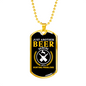 Just Another Beer Hunting Necklace Stainless Steel or 18k Gold Dog Tag 24" Chain-Express Your Love Gifts