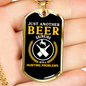 Just Another Beer Hunting Necklace Stainless Steel or 18k Gold Dog Tag 24" Chain-Express Your Love Gifts