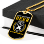 Just Another Beer Hunting Necklace Stainless Steel or 18k Gold Dog Tag 24" Chain-Express Your Love Gifts