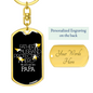 Just Call Him Papa Swivel Keychain Dog Tag Stainless Steel or 18k Gold-Express Your Love Gifts