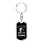 Just Call Me Pretty Fishing Keychain Stainless Steel or 18k Gold Dog Tag Keyring-Express Your Love Gifts