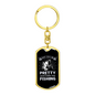 Just Call Me Pretty Fishing Keychain Stainless Steel or 18k Gold Dog Tag Keyring-Express Your Love Gifts