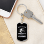 Just Call Me Pretty Fishing Keychain Stainless Steel or 18k Gold Dog Tag Keyring-Express Your Love Gifts